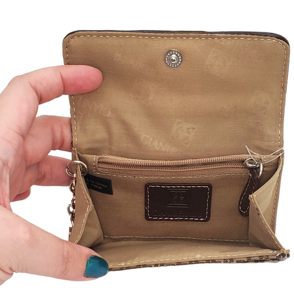 Giani Bernini Block Signature Womens Small Wallet Brown 4.5" - Picture 4 of 10